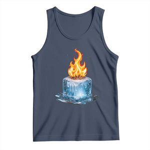 Subtle Anti Ice Tank Top Ice Melting Satire Political Humor TS10 Navy Print Your Wear