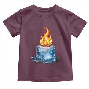 Subtle Anti Ice Toddler T Shirt Ice Melting Satire Political Humor TS10 Maroon Print Your Wear