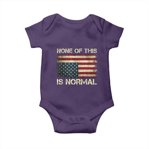 None of This Is Normal Baby Onesie Retro Upside Down American Flag TS10 Purple Print Your Wear