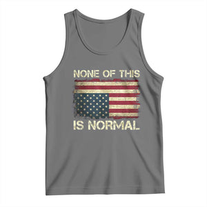 None of This Is Normal Tank Top Retro Upside Down American Flag TS10 Black Heather Print Your Wear