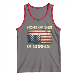 None of This Is Normal Tank Top Retro Upside Down American Flag TS10 Deep Heather Red Print Your Wear