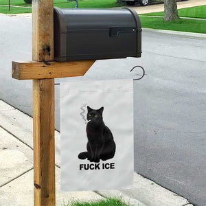 Fck Ice Smoking Cat Garden Flag Subtle FDT Black Cat Meme TS10 Print Your Wear