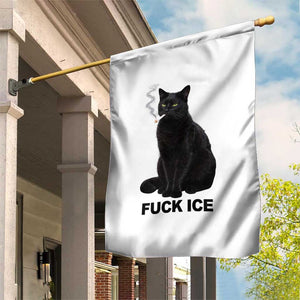 Fck Ice Smoking Cat Garden Flag Subtle FDT Black Cat Meme TS10 Print Your Wear