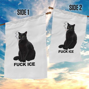 Fck Ice Smoking Cat Garden Flag Subtle FDT Black Cat Meme TS10 Print Your Wear