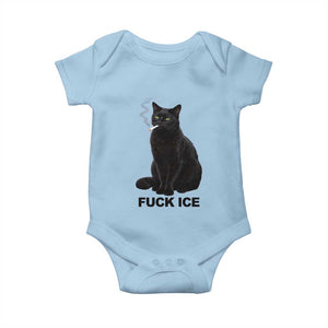 Fck Ice Smoking Cat Baby Onesie Subtle FDT Black Cat Meme TS10 Light Blue Print Your Wear