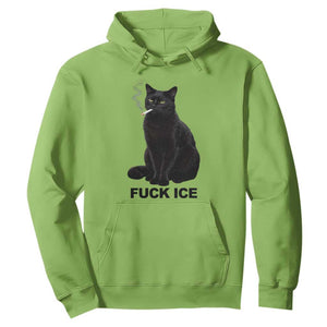 Fck Ice Smoking Cat Hoodie Subtle FDT Black Cat Meme TS10 Lime Print Your Wear