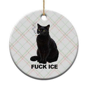 Fck Ice Smoking Cat Ceramic Ornament Subtle FDT Black Cat Meme TS10 1pc Christmas Plaid Print Your Wear
