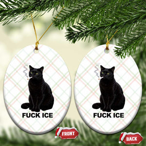 Fck Ice Smoking Cat Ceramic Ornament Subtle FDT Black Cat Meme TS10 Print Your Wear