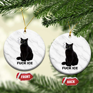 Fck Ice Smoking Cat Ceramic Ornament Subtle FDT Black Cat Meme TS10 1pc White Marble Print Your Wear