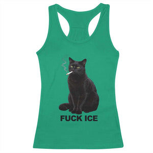 Fck Ice Smoking Cat Racerback Tank Top Subtle FDT Black Cat Meme TS10 Irish Green Print Your Wear