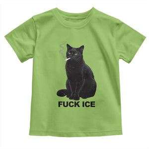 Fck Ice Smoking Cat Toddler T Shirt Subtle FDT Black Cat Meme TS10 Lime Print Your Wear