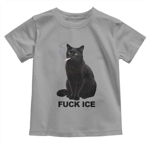 Fck Ice Smoking Cat Toddler T Shirt Subtle FDT Black Cat Meme TS10 Sport Gray Print Your Wear