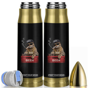 Funny Smoking Cat Meme Bullet Tumbler Vintage Graphic Cigarette Kitty Beer Cat Lover TS10 Black Print Your Wear