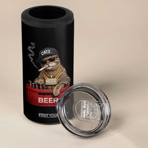 Funny Smoking Cat Meme 4 in 1 Can Cooler Tumbler Vintage Graphic Cigarette Kitty Beer Cat Lover TS10 Print Your Wear