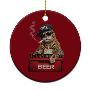 Funny Smoking Cat Meme Ceramic Ornament Vintage Graphic Cigarette Kitty Beer Cat Lover TS10 1pc Red Print Your Wear