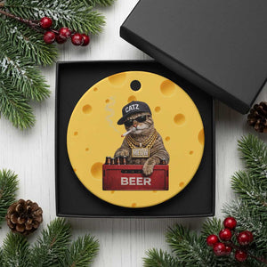 Funny Smoking Cat Meme Ceramic Ornament Vintage Graphic Cigarette Kitty Beer Cat Lover TS10 1pc Yellow Cheese Print Your Wear