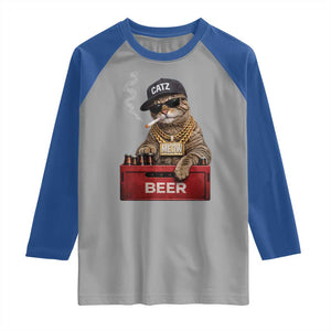 Funny Smoking Cat Meme Raglan Shirt Vintage Graphic Cigarette Kitty Beer Cat Lover TS10 Sport Gray Royal Print Your Wear