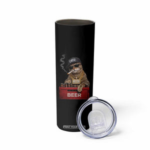 Funny Smoking Cat Meme Skinny Tumbler Vintage Graphic Cigarette Kitty Beer Cat Lover TS10 Print Your Wear