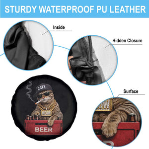 Funny Smoking Cat Meme Spare Tire Cover Vintage Graphic Cigarette Kitty Beer Cat Lover TS10 Print Your Wear