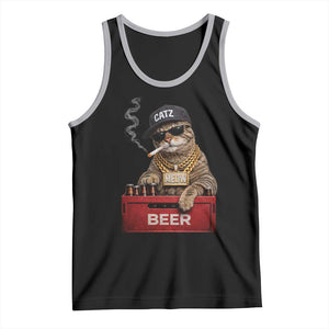 Funny Smoking Cat Meme Tank Top Vintage Graphic Cigarette Kitty Beer Cat Lover TS10 Black Athletic Heather Print Your Wear