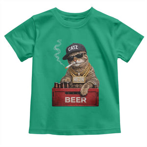 Funny Smoking Cat Meme Toddler T Shirt Vintage Graphic Cigarette Kitty Beer Cat Lover TS10 Irish Green Print Your Wear