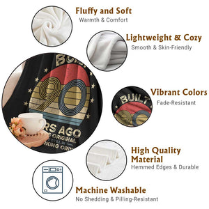 Funny 90th Birthday Throw Blanket Vintage Retro Built 90 Years Ago TS10 Print Your Wear