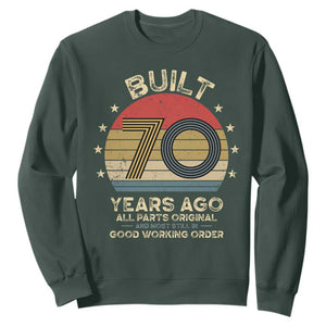 Funny 70th Birthday Sweatshirt Vintage Retro Built 70 Years Ago TS10 Dark Forest Green Print Your Wear