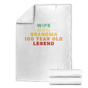 100th Birthday Gifts For Women Throw Blanket Wife Mom Grandma 100 Year Old Legend TS10 Black Print Your Wear
