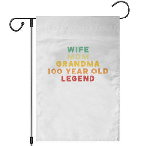 100th Birthday Gifts For Women Garden Flag Wife Mom Grandma 100 Year Old Legend TS10 Black Print Your Wear
