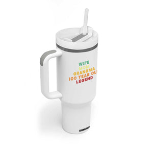 100th Birthday Gifts For Women Tumbler With Handle Wife Mom Grandma 100 Year Old Legend TS10 Print Your Wear