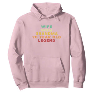 90th Birthday Gifts For Women Hoodie Wife Mom Grandma 90 Year Old Legend TS10 Light Pink Print Your Wear