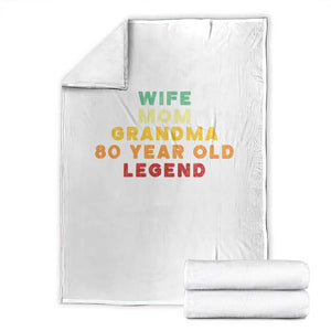 80th Birthday Gifts For Women Throw Blanket Wife Mom Grandma 80 Year Old Legend TS10 Black Print Your Wear