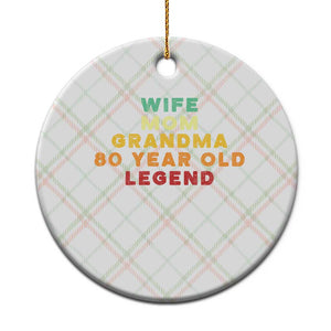 80th Birthday Gifts For Women Ceramic Ornament Wife Mom Grandma 80 Year Old Legend TS10 1pc Christmas Plaid Print Your Wear