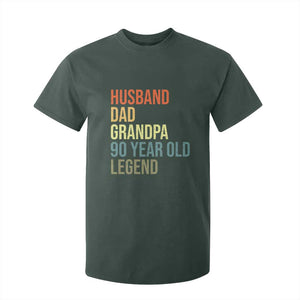 90th Birthday T Shirt For Kid Husband Dad Grandpa 90 Year Old Legend TS10 Dark Forest Green Print Your Wear