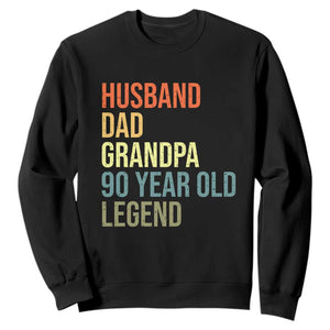 90th Birthday Sweatshirt Husband Dad Grandpa 90 Year Old Legend TS10 Black Print Your Wear