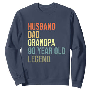 90th Birthday Sweatshirt Husband Dad Grandpa 90 Year Old Legend TS10 Navy Print Your Wear
