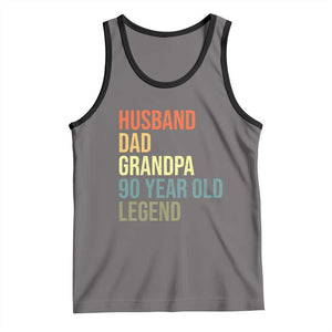 90th Birthday Tank Top Husband Dad Grandpa 90 Year Old Legend TS10 Deep Heather Black Print Your Wear