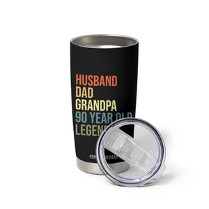 90th Birthday Tumbler Cup Husband Dad Grandpa 90 Year Old Legend TS10 Print Your Wear
