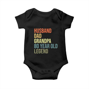 80th Birthday Baby Onesie Husband Dad Grandpa 80 Year Old Legend TS10 Black Print Your Wear