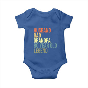 80th Birthday Baby Onesie Husband Dad Grandpa 80 Year Old Legend TS10 Royal Blue Print Your Wear