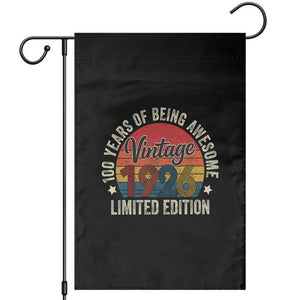 Funny 100th Birthday Garden Flag Vintage 1926 Limited Edition 50 Year Old Bday Gifts TS10 Black Print Your Wear