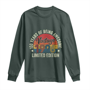 Funny 100th Birthday Long Sleeve Shirt Vintage 1926 Limited Edition 50 Year Old Bday Gifts TS10 Dark Forest Green Print Your Wear
