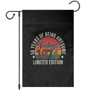 Funny 50th Birthday Garden Flag Vintage 1976 Limited Edition 50 Year Old Bday Gifts TS10 Black Print Your Wear