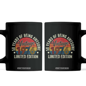 Funny 50th Birthday Coffee Mug Vintage 1976 Limited Edition 50 Year Old Bday Gifts TS10 Black Print Your Wear