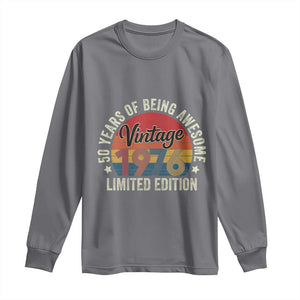 Funny 50th Birthday Long Sleeve Shirt Vintage 1976 Limited Edition 50 Year Old Bday Gifts TS10 Charcoal Print Your Wear