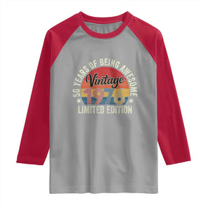 Funny 50th Birthday Raglan Shirt Vintage 1976 Limited Edition 50 Year Old Bday Gifts TS10 Sport Gray Red Print Your Wear