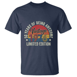Funny 50th Birthday T Shirt Vintage 1976 Limited Edition 50 Year Old Bday Gifts TS10 Navy Print Your Wear