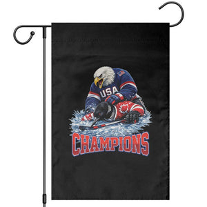 USA Ice Hockey Garden Flag Eagle Dominates Canada 2026 Hockey Champions TS10 Black Print Your Wear