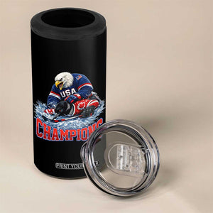 USA Ice Hockey 4 in 1 Can Cooler Tumbler Eagle Dominates Canada 2026 Hockey Champions TS10 Print Your Wear