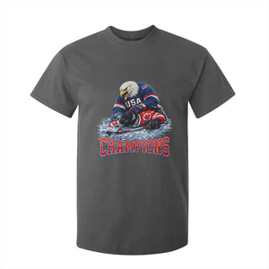 USA Ice Hockey T Shirt For Kid Eagle Dominates Canada 2026 Hockey Champions TS10 Dark Heather Print Your Wear